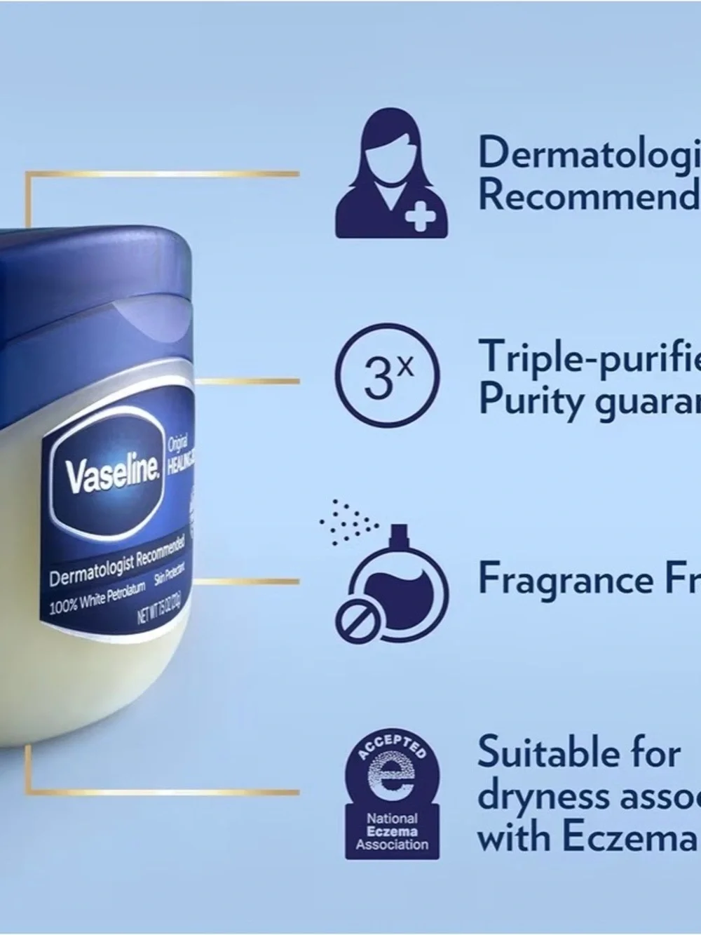 Vaseline Original Healing Jelly Moisturizer - White